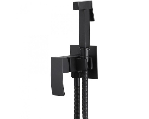 Гигиенический душ со смесителем Abber Wasserfall AF8625B Черный матовый