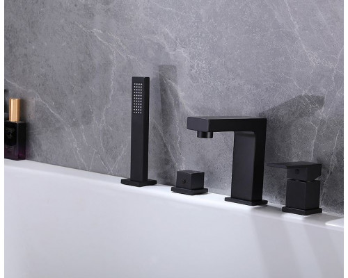 Смеситель на борт ванны Abber Daheim AF8213B Черный матовый