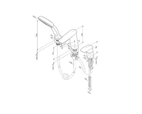 Смеситель на борт ванны AM.PM Inspire V2.0 F50A01300 Хром