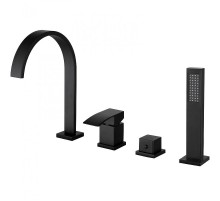 Смеситель на борт ванны Abber Wasserfall AF8613B Черный матовый