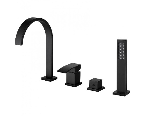 Смеситель на борт ванны Abber Wasserfall AF8613B Черный матовый