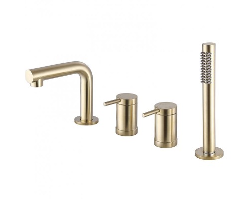 Смеситель на борт ванны Abber Emotion AF8813G Золото матовое