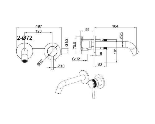 Смеситель для раковины Allen Brau Priority 5.31030-31 Черный матовый