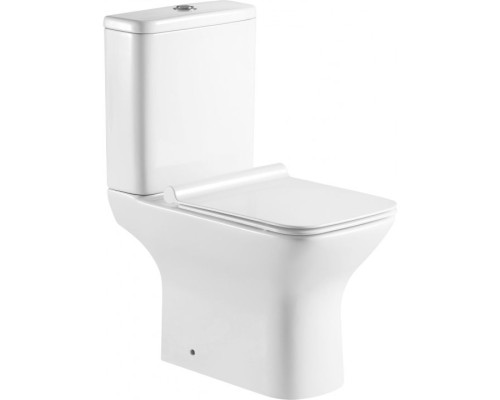 Унитаз компакт Aquanet Cube 2-C Rimless 240208 без бачка с сиденьем Микролифт