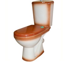 Унитаз компакт Rosa Комфорт 4620008191010 Коричневый декор с бачком и сиденьем