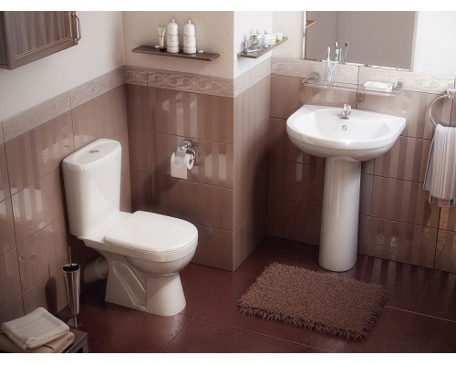 Унитаз компакт Rosa Комфорт Люкс 4620008196329 Белый с бачком и сиденьем Микролифт