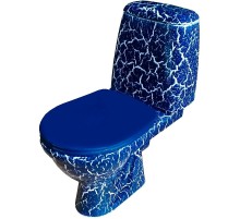 Унитаз компакт Rosa Премьер 4640021064689 Синий кракелюр с бачком и сиденьем