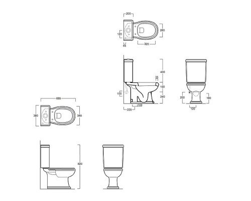 Унитаз компакт Simas Arcade AR821bi без бачка и сиденья