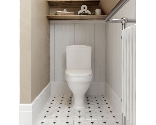 Унитаз компакт Santeri Вест 1.P201.8.S00.00B.F с бачком и сиденьем