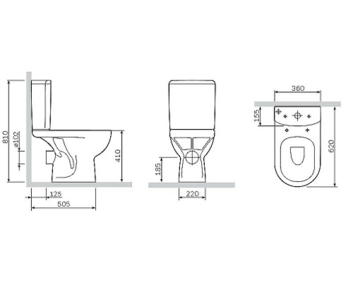 Унитаз компакт AM.PM Gem C908607SC с бачком и сиденьем Микролифт