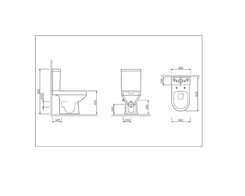 Унитаз компакт AM.PM Spirit V2.0 C708600WH с бачком без сиденья