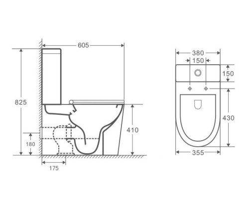 Унитаз компакт Owl 1975 Vind Cirkel-G OWLT190303 без бачка с сиденьем Микролифт