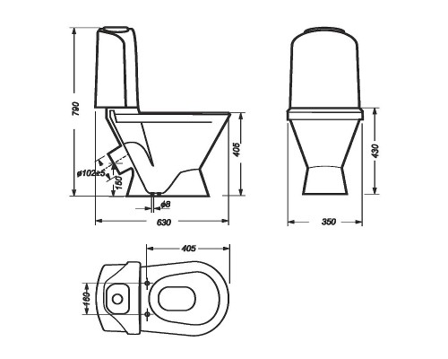 Унитаз-компакт Sanita Luxe Classic DM CSCSLCC01040611 с бачком и сиденьем Микролифт