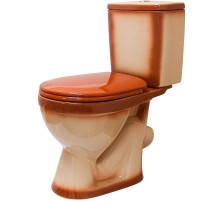 Унитаз компакт Rosa Лира 4620008192086 Коричневый декор с бачком и сиденьем