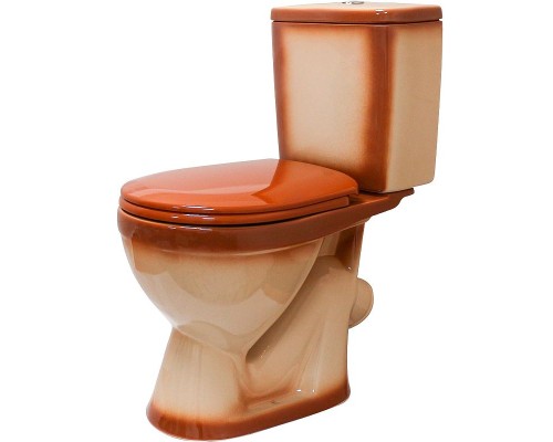 Унитаз компакт Rosa Лира 4620008192086 Коричневый декор с бачком и сиденьем