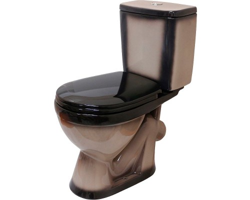 Унитаз компакт Rosa Лира 4620008192093 Черный декор с бачком и сиденьем