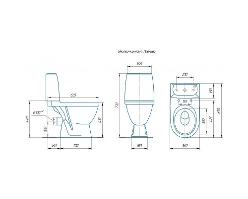 Унитаз компакт Rosa Премьер 4620008191140 Белый с бачком и сиденьем