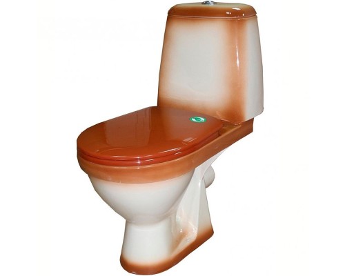 Унитаз компакт Rosa Премьер 4620008191164 Коричневый декор с бачком и сиденьем