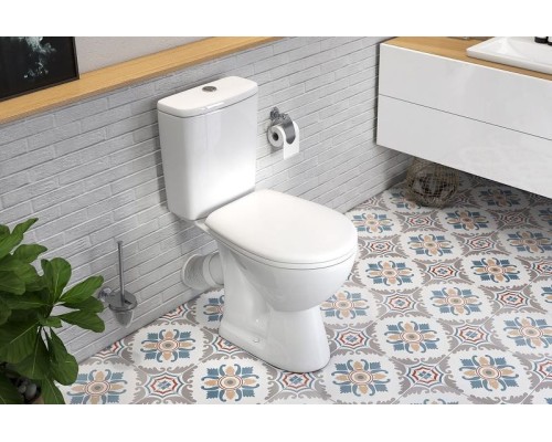 Унитаз компакт Rosa Уют 4630055558384 Белый с бачком и сиденьем