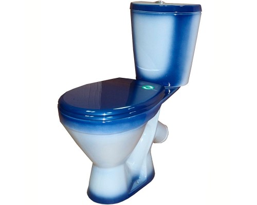 Унитаз компакт Rosa Элегант 4620008195704 Синий декор с бачком и сиденьем