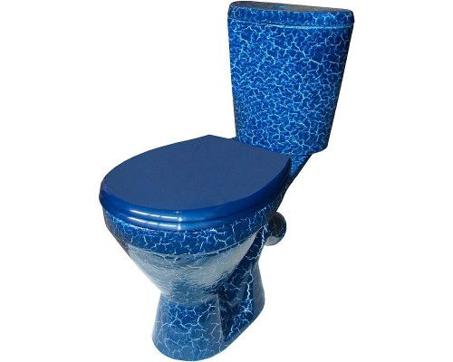 Унитаз компакт Rosa Элегант 4640021064702 Синий кракелюр с бачком и сиденьем