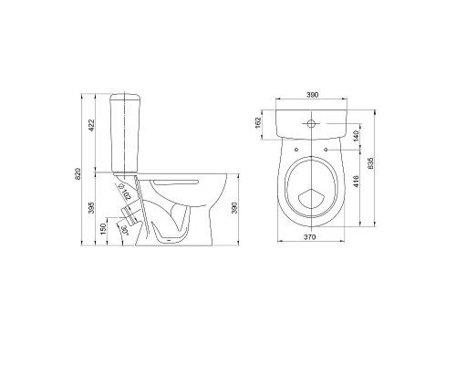 Унитаз компакт Santeri Орион 1.P403.8.S00.00B.F комфорт с бачком и сиденьем