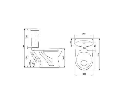 Унитаз компакт Santeri Ультра 1.P401.3.S00.00B.F с бачком и сиденьем