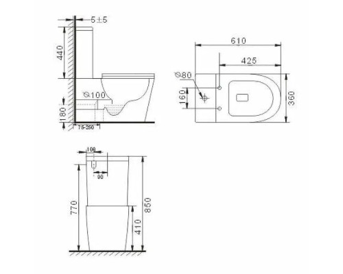 Унитаз компакт Teka Nexos 117330000 с бачком и сиденьем Микролифт