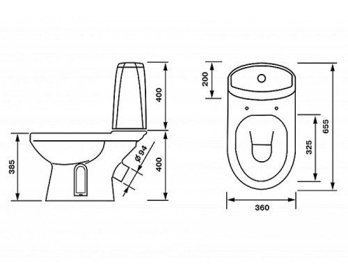 Унитаз компакт Оскольская Керамика Лея Люкс 41301130311 с бачком и сиденьем