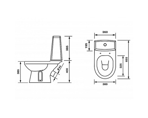 Унитаз компакт Оскольская Керамика Фиона Люкс 43901130021 с бачком и сиденьем