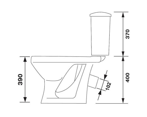 Унитаз компакт Оскольская Керамика Суперкомпакт Стандарт 44901130022 с бачком и сиденьем