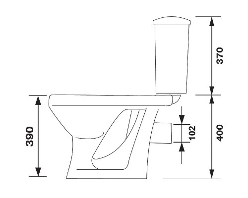Унитаз компакт Оскольская Керамика Суперкомпакт 44901130522 с бачком и сиденьем