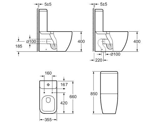 Унитаз компакт Allen Brau Infinity 4.21001.20 Белый без бачка и сиденья