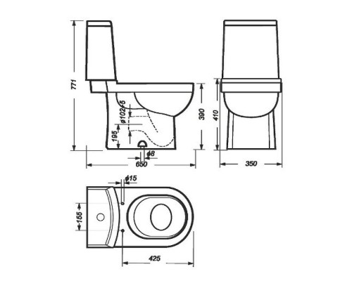 Унитаз Sanita Luxe Next Luxe SL DM NXTSLCC01040622 Белый с бачком и сиденьем Микролифт