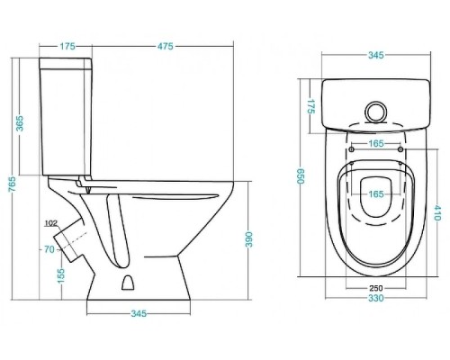 Унитаз Santek Лига 1.WH30.2.197 с бачком и сиденьем