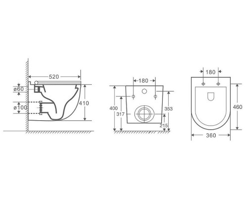 Унитаз Owl 1975 Eld OWLT190101 подвесной с сиденьем Микролифт