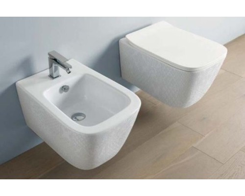 Унитаз Artceram A16 ASV003 01 86 подвесной Белый с декором Cementina