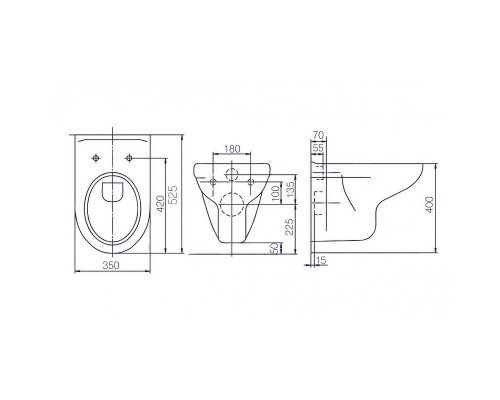 Унитаз Rosa Элеганс Люкс Вн УнБ32 4620008195438 подвесной Белый с сиденьем Микролифт