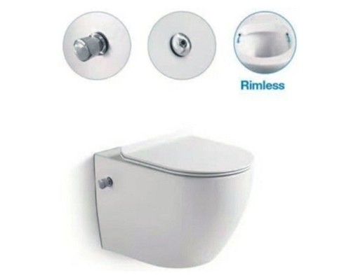 Унитаз биде SantiLine SL-5002SM-BD подвесной Белый с сиденьем Микролифт