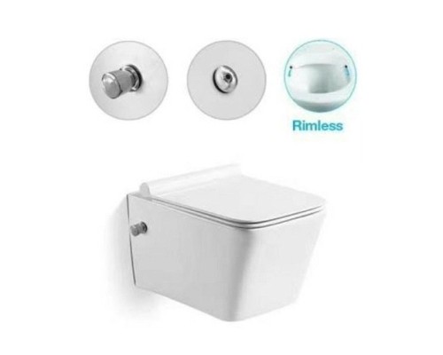 Унитаз биде SantiLine SL-5004SM-BD подвесной Белый с сиденьем Микролифт