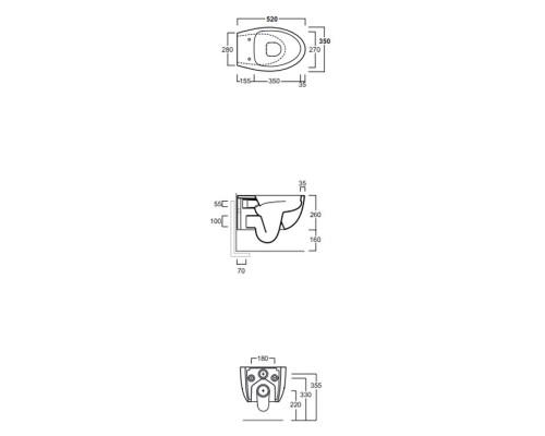 Унитаз Simas Bormio BR18bi подвесной без сиденья
