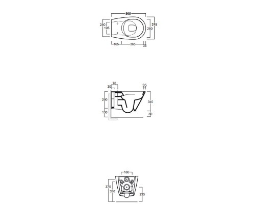 Унитаз Simas Gambassi GA18bi подвесной без сиденья