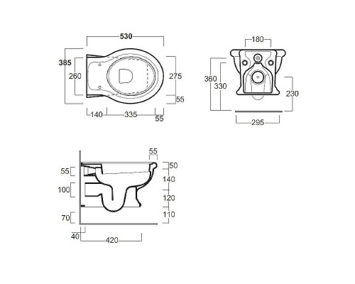 Унитаз Simas Lante LA18bi rimless подвесной Белый без сиденья