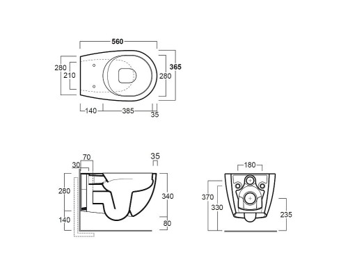 Унитаз Simas Vignoni VI18bi matt подвесной Белый матовый без сиденья