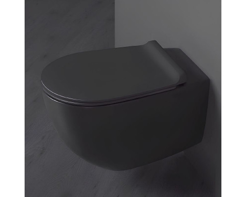 Унитаз Simas Vignoni VI18nero matt подвесной Черный матовый без сиденья