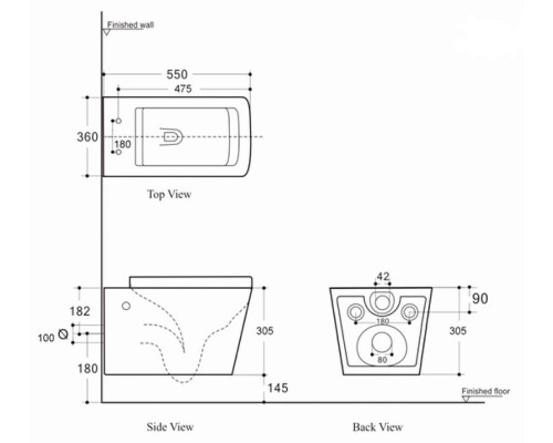 Унитаз Aquanet Tavr-W BW Rimless 287011 подвесной с сиденьем Микролифт