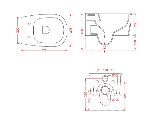 Унитаз Artceram Atelier ATV001 17 00 подвесной Черный матовый без сиденья