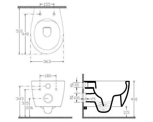Унитаз Allen Brau Fantasy 4.11004.MT подвесной Мятный без сиденья