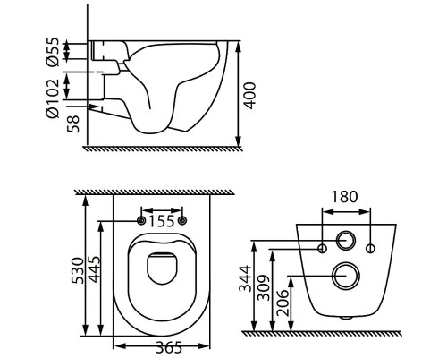 Унитаз Allen Brau Reality 4.32006.31 подвесной Черный матовый без сиденья