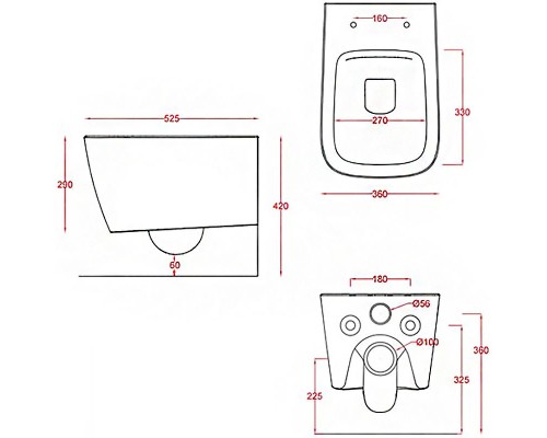 Унитаз Artceram A16 ASV003 40 00 подвесной Tortora без сиденья